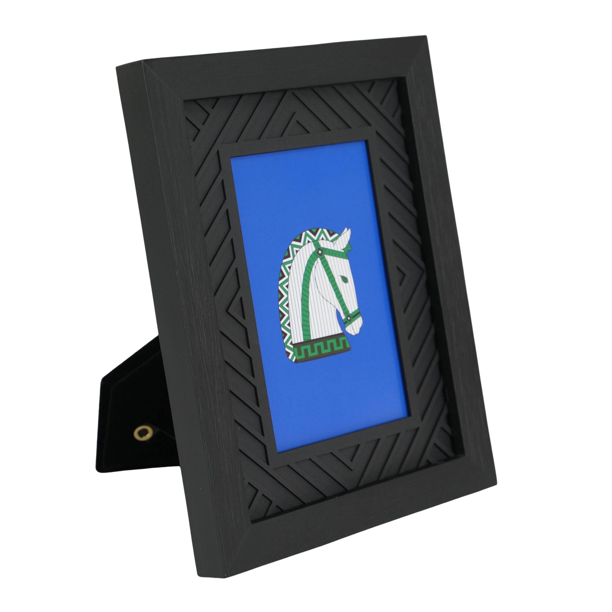 Jonathan Adler x Michaels 4" x 6" Black Geometric Stripes Matted Wood Tabletop Frame